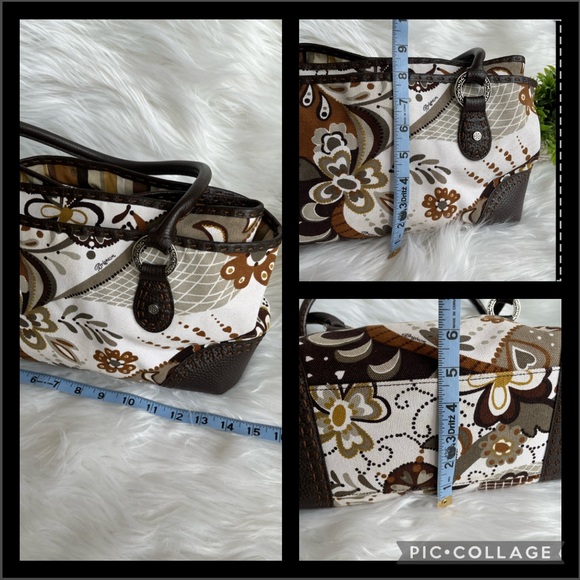 Brighton - Floral Shoulder Bag. Cream/Brown - Picture 8 of 8